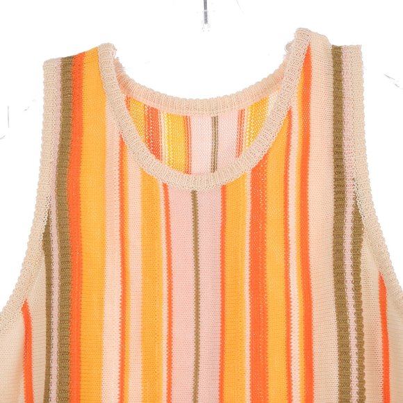 Multi Color Striped Sweater Vest No Brand Tag - Picture 2 of 5